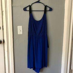 Mango blue tie-back dress